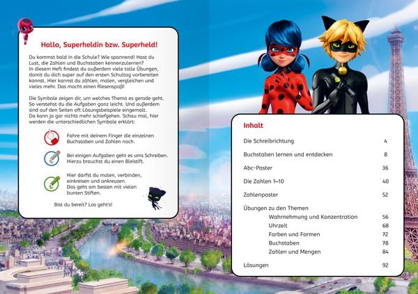 Produktbild: Miraculous: Das gro&szlig;e Vorschulbuch - Buchstaben, Zahlen, Konzentration