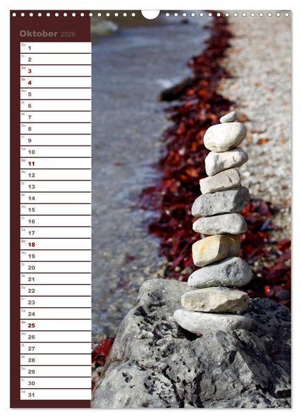 Produktbild: Steinmanderl - Der Steinm&auml;nnchen Geburtstagskalender (Wandkalender 2026 DIN A3 hoch), CALVENDO Monatskalender