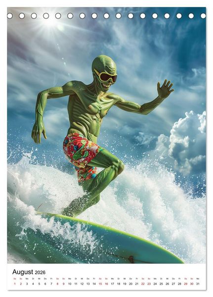 Produktbild: Aliens im Urlaub (Tischkalender 2026 DIN A5 hoch), CALVENDO Monatskalender