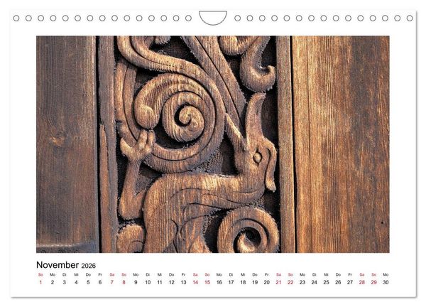 Produktbild: Stabkirchen Norwegens - Mittelalterliche Mystik in Holz (Wandkalender 2026 DIN A4 quer), CALVENDO Monatskalender