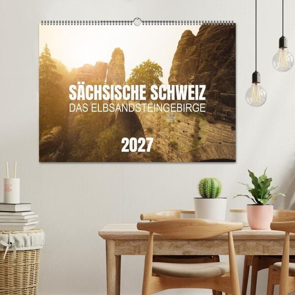 Produktbild: S&auml;chsische Schweiz - Das Elbsandsteingebirge (Wandkalender 2027 DIN A2 quer), CALVENDO Monatskalender