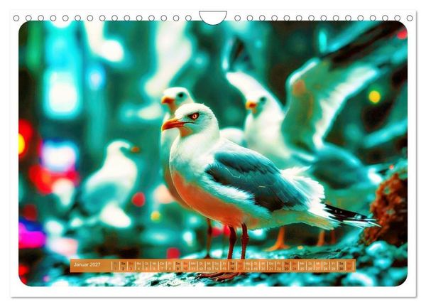 Produktbild: Gierige M&ouml;wen (Wandkalender 2027 DIN A4 quer), CALVENDO Monatskalender