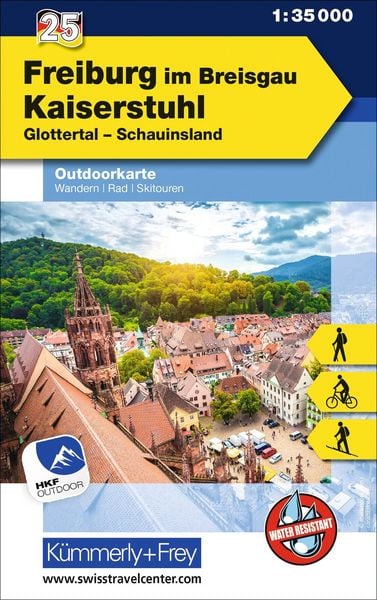 Produktbild: K&uuml;mmerly+Frey Outdoorkarte Deutschland 25 Freiburg im Breisgau, Kaiserstuhl 1:35.000