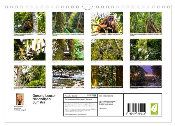 Produktbild: Gunung Leuser Nationalpark Sumatra (Wandkalender 2026 DIN A4 quer), CALVENDO Monatskalender