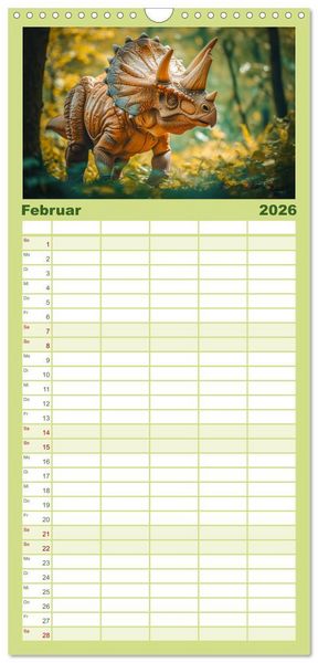 Produktbild: Familienplaner 2026 - Giganten der Urzeit mit 5 Spalten (Wandkalender, 21 x 45 cm) CALVENDO