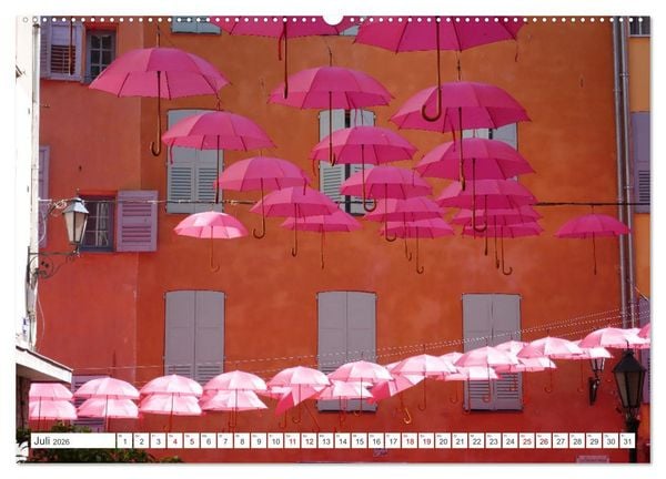 Produktbild: Umbrella Skies - Farbenfrohe Schirme (hochwertiger Premium Wandkalender 2026 DIN A2 quer), Kunstdruck in Hochglanz