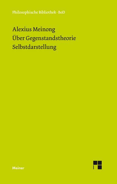Produktbild: &Uuml;ber Gegenstandstheorie. Selbstdarstellung