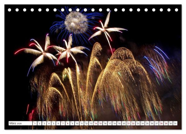 Produktbild: Feuerwerk - Kunstwerke am Himmel (Tischkalender 2026 DIN A5 quer), CALVENDO Monatskalender