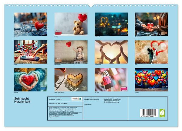 Produktbild: Sehnsucht Herzlichkeit (hochwertiger Premium Wandkalender 2026 DIN A2 quer), Kunstdruck in Hochglanz
