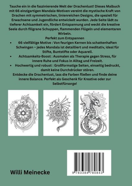 Produktbild: Drachenlust Malbuch Mandalas: 66 Motive f&uuml;r Achtsamkeit und Seele