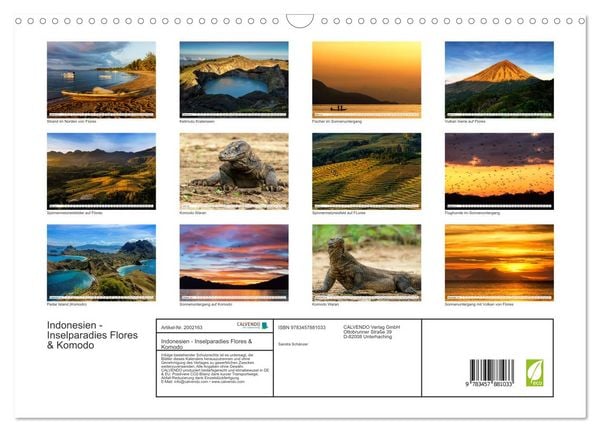 Produktbild: Indonesien - Inselparadies Flores & Komodo (Wandkalender 2026 DIN A3 quer), CALVENDO Monatskalender