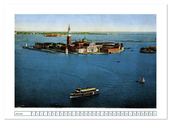 Produktbild: Erinnerungen an das alte Venedig: Historische Stiche von der Lagunenstadt (Wandkalender 2026 DIN A2 quer), CALVENDO Monatskalender