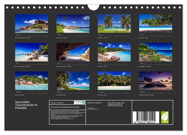 Produktbild: Seychellen Traumstr&auml;nde im Paradies (Wandkalender 2026 DIN A4 quer), CALVENDO Monatskalender