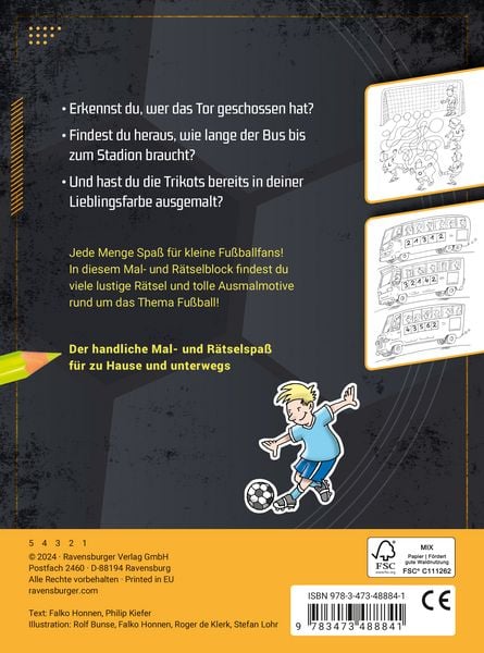 Mein Mal- und Rätselspaß: Fußball
