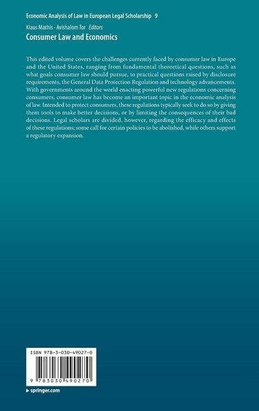 Produktbild: Consumer Law and Economics