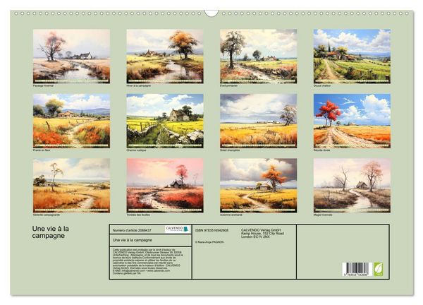 Produktbild: Une vie &agrave; la campagne (Calendrier mural 2026 DIN A2 vertical), CALVENDO calendrier mensuel