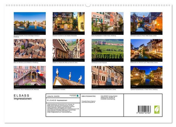 Produktbild: E L S A S S Impressionen (hochwertiger Premium Wandkalender 2027 DIN A2 quer), Kunstdruck in Hochglanz