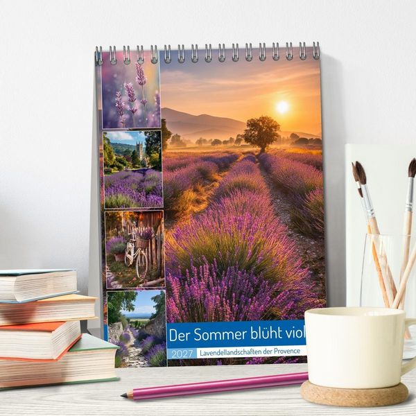Produktbild: Der Sommer bl&uuml;ht violett (Tischkalender 2027 DIN A5 hoch), CALVENDO Monatskalender