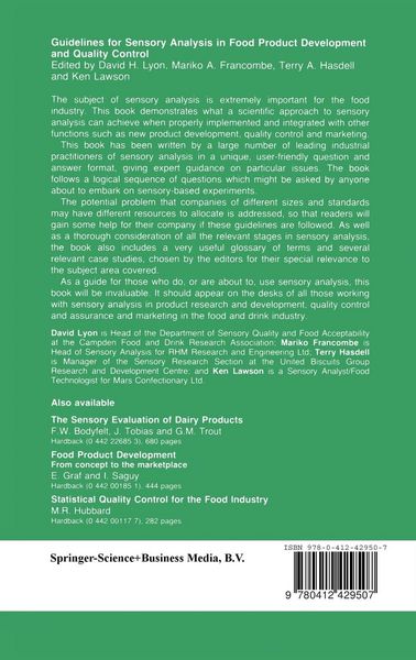 Produktbild: Guidelines for Sensory Analysis in Food Product Development and Quality Control