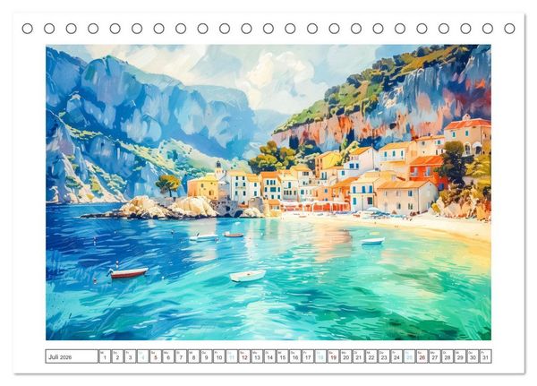 Produktbild: Mediterrane Landschaften (Tischkalender 2026 DIN A5 quer), CALVENDO Monatskalender
