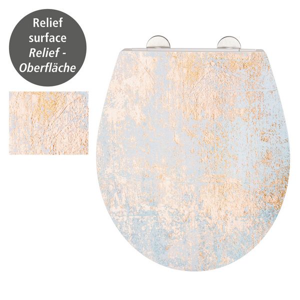 Produktbild: Premium WC-Sitz Mod. Agate mit Relief, aus antibakteriellem Duroplast