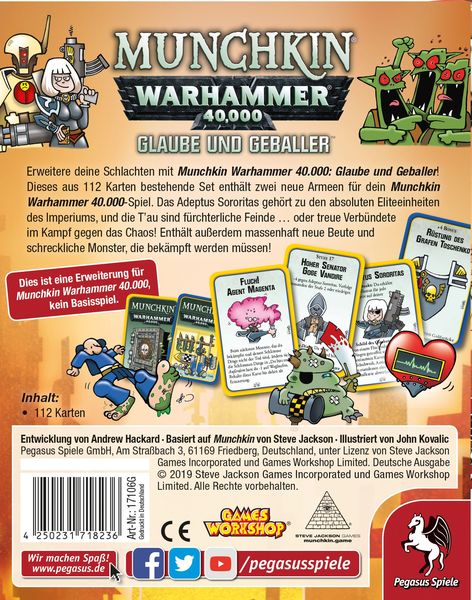 Produktbild: Pegasus - Munchkin Warhammer 40.000: Faith and Firepower, Erweiterung 1
