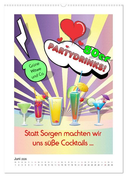 Produktbild: Die coolen 80er. Sch&ouml;n war die Zeit! (hochwertiger Premium Wandkalender 2026 DIN A2 hoch), Kunstdruck in Hochglanz