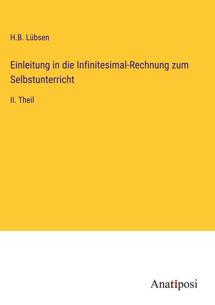 Produktbild: Einleitung in die Infinitesimal-Rechnung zum Selbstunterricht