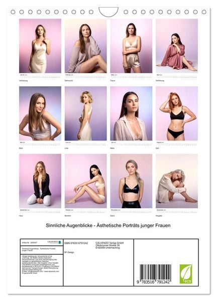 Produktbild: Sinnliche Augenblicke - &Auml;sthetische Portr&auml;ts junger Frauen (Wandkalender 2027 DIN A4 hoch), CALVENDO Monatskalender