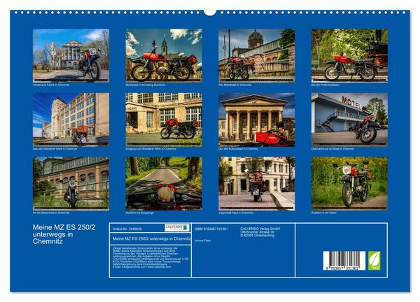 Produktbild: Meine MZ ES 250/2 unterwegs in Chemnitz (hochwertiger Premium Wandkalender 2026 DIN A2 quer), Kunstdruck in Hochglanz