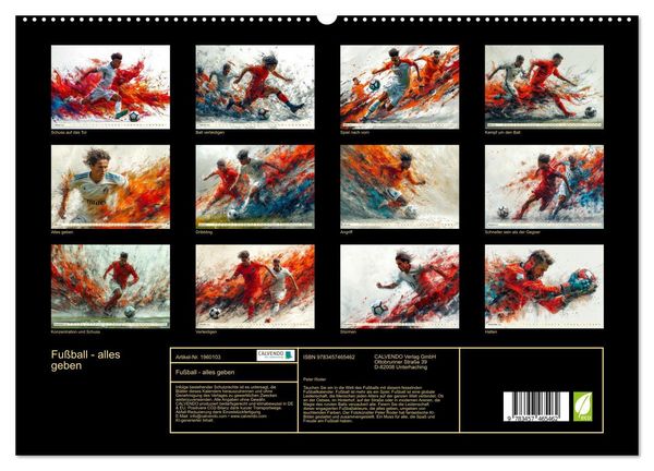 Produktbild: Fu&szlig;ball - alles geben (hochwertiger Premium Wandkalender 2026 DIN A2 quer), Kunstdruck in Hochglanz