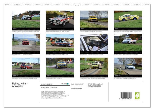 Produktbild: Rallye, K&ouml;ln - Ahrweiler (hochwertiger Premium Wandkalender 2026 DIN A2 quer), Kunstdruck in Hochglanz