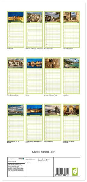 Produktbild: Familienplaner 2026 - Kroatien - Welterbe Trogir mit 5 Spalten (Wandkalender, 21 x 45 cm) CALVENDO