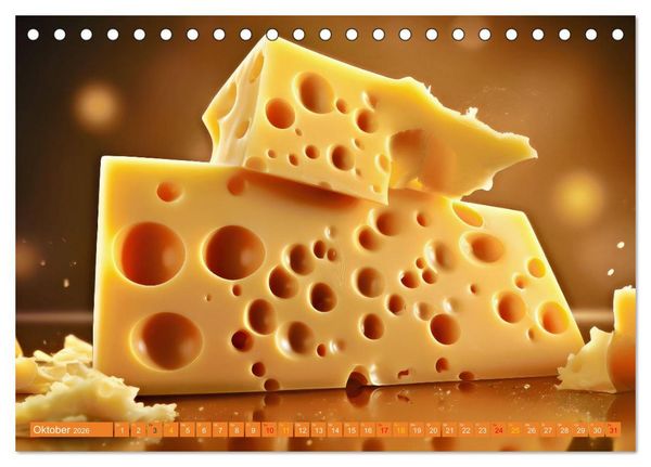 Produktbild: Gourmet K&auml;se - und Weingenuss (Tischkalender 2026 DIN A5 quer), CALVENDO Monatskalender
