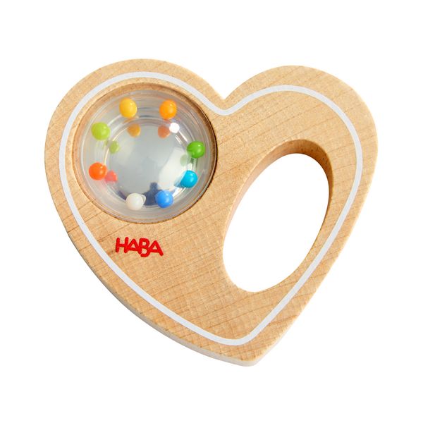 Produktbild: HABA 2013800001 - Greifling Rasselherz, Holz, H&ouml;he: 7,8 cm