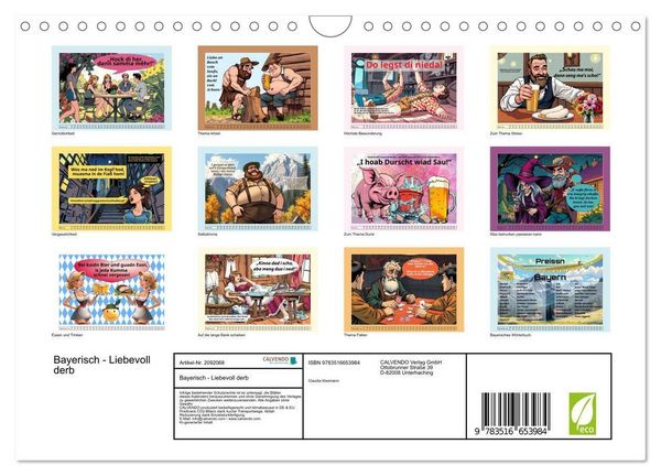 Produktbild: Bayerisch - Liebevoll derb (Wandkalender 2026 DIN A4 quer), CALVENDO Monatskalender