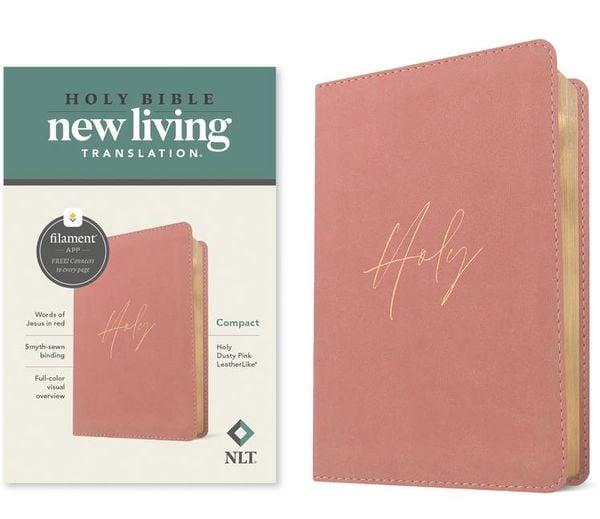 NLT Compact Bible, Filament Enabled (Leatherlike, Holy Dusty Pink, Red Letter), Gebundene Ausgabe von New Living Translation, Tyndale House