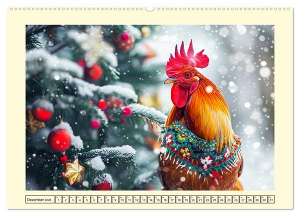 Produktbild: Lustige Federvieh-Fashion. Modische Abenteuer auf dem Bauernhof (hochwertiger Premium Wandkalender 2026 DIN A2 quer), Kunstdruck in Hochglanz