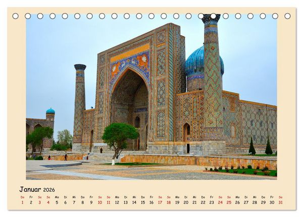 Produktbild: Usbekistan, Perlen der Seidenstra&szlig;e (Tischkalender 2026 DIN A5 quer), CALVENDO Monatskalender