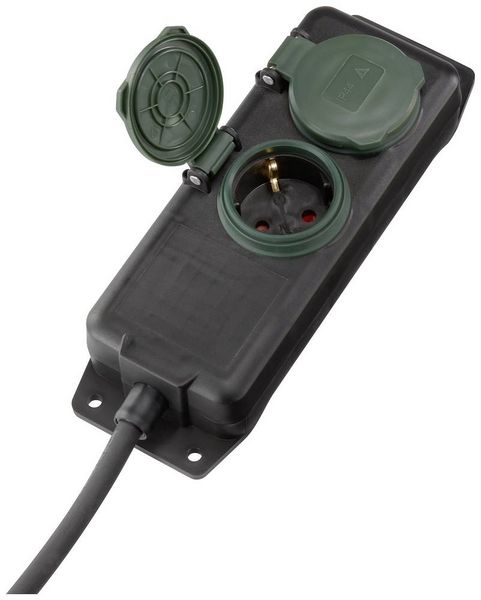 Produktbild: Sygonix SY-5145338 Steckdosenleiste Schwarz, Gr&uuml;n Schutzkontakt 1St.