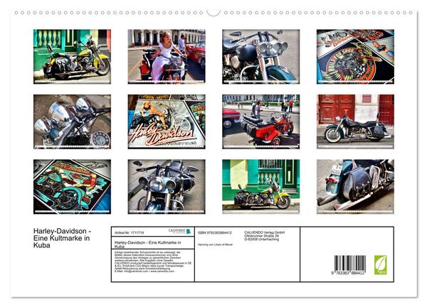 Produktbild: Harley-Davidson - Eine Kultmarke in Kuba (hochwertiger Premium Wandkalender 2025 DIN A2 quer), Kunstdruck in Hochglanz