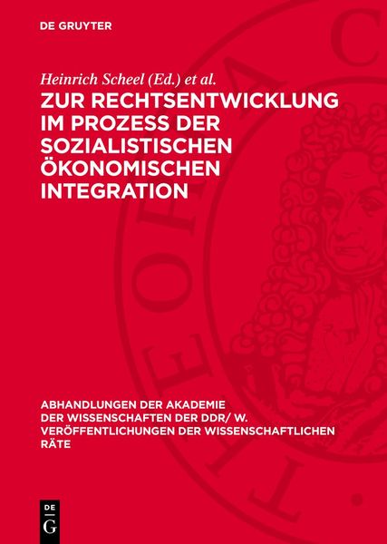 Produktbild: Zur Rechtsentwicklung im Proze&szlig; der sozialistischen &ouml;konomischen Integration
