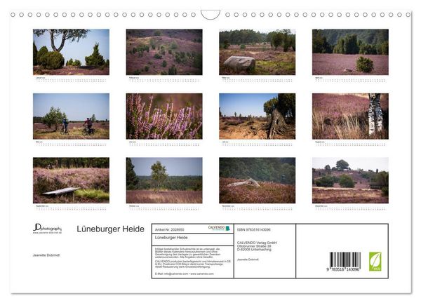 Produktbild: L&uuml;neburger Heide (Wandkalender 2026 DIN A3 quer), CALVENDO Monatskalender