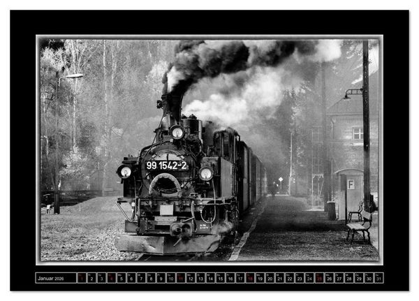 Produktbild: Unter Dampf - Mit der Pre&szlig;nitztalbahn durchs Erzgebirge (Tischkalender 2026 DIN A5 quer), CALVENDO Monatskalender