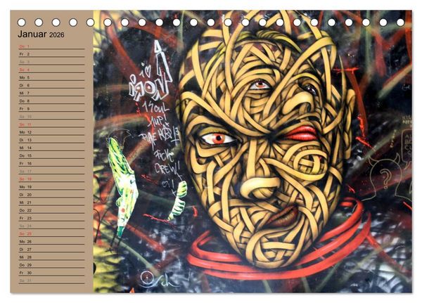 Produktbild: Street-Art Berlin (Tischkalender 2026 DIN A5 quer), CALVENDO Monatskalender