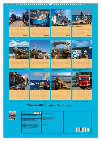 Produktbild: Ostseebad K&uuml;hlungsborn Terminplaner (Wandkalender 2026 DIN A2 hoch), CALVENDO Monatskalender