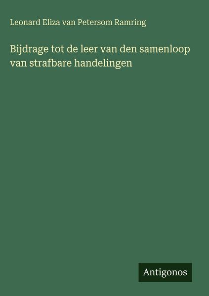 Produktbild: Bijdrage tot de leer van den samenloop van strafbare handelingen