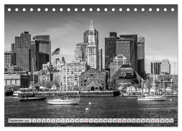 Produktbild: BOSTON Monochrome Stadtansichten (Tischkalender 2026 DIN A5 quer), CALVENDO Monatskalender