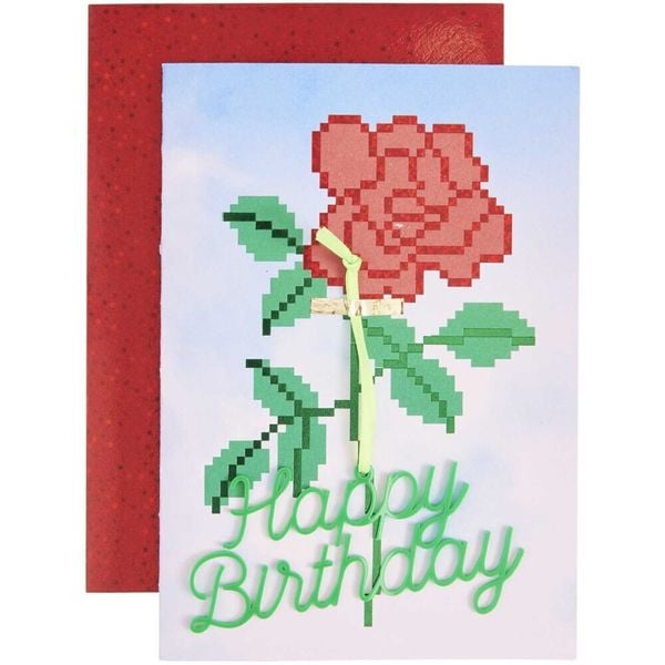 Produktbild: 3D-Gru&szlig;karte La Vie en Rose, Happy Birthday, B6 MIX