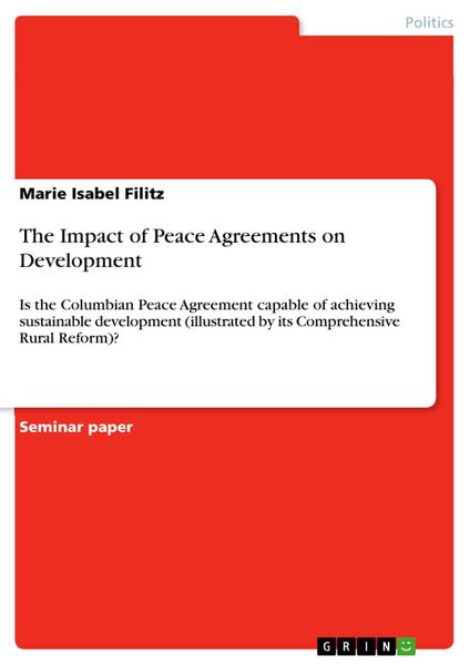 Produktbild: The Impact of Peace Agreements on Development